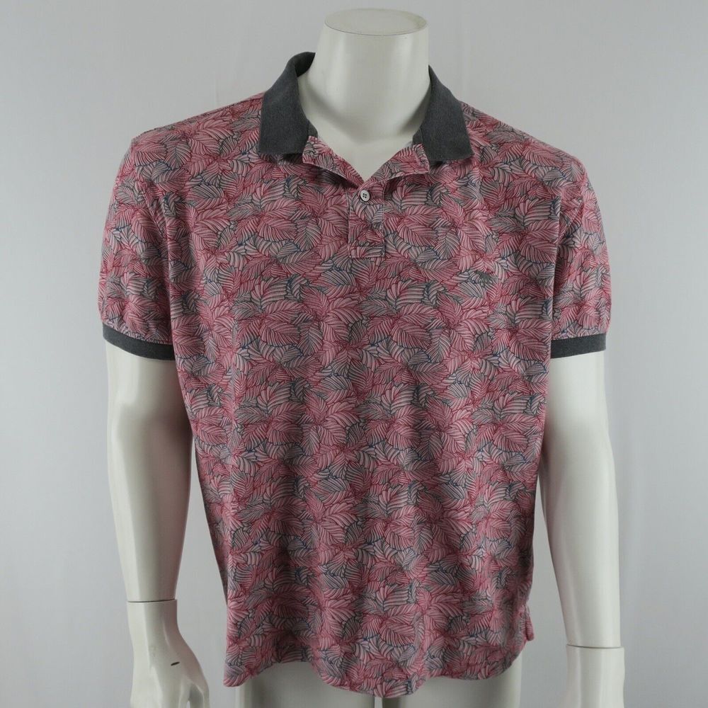 Rodd & Gunn Floral Print Polo Shirt‎ Mens XL Sports Fit Red/Pink Cotton